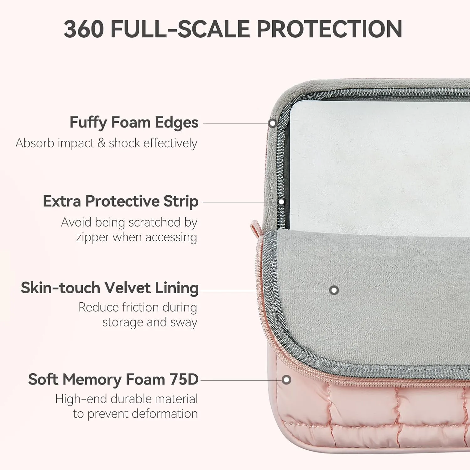 BOSTANTEN Laptop Case for MacBook Air 13 Inch M3 2024 Protective Case Quilted Puffy Laptop Sleeve for 13 Inch Dell,HP,ASUS,Microsoft
