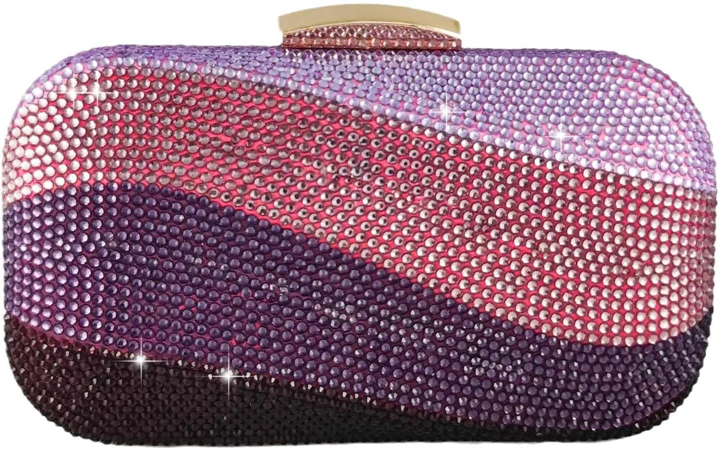 Boutique De FGG Sea Wave Luxury Crystal Clutch Evening Bags for Women Colorful Rhinestone Wedding Handbags and Purses