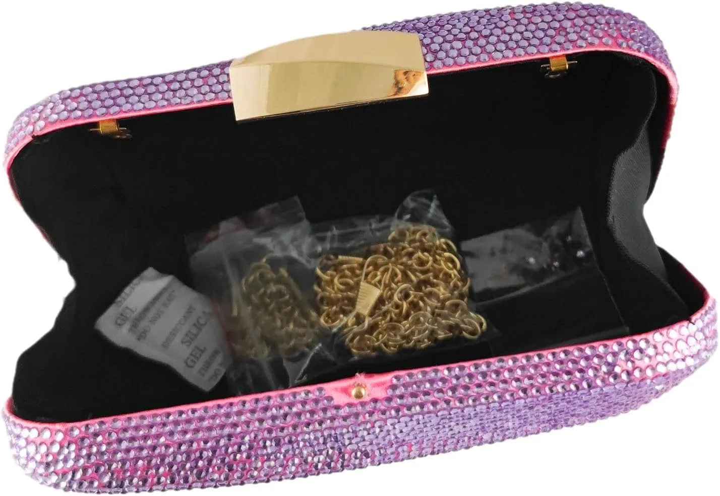 Boutique De FGG Sea Wave Luxury Crystal Clutch Evening Bags for Women Colorful Rhinestone Wedding Handbags and Purses