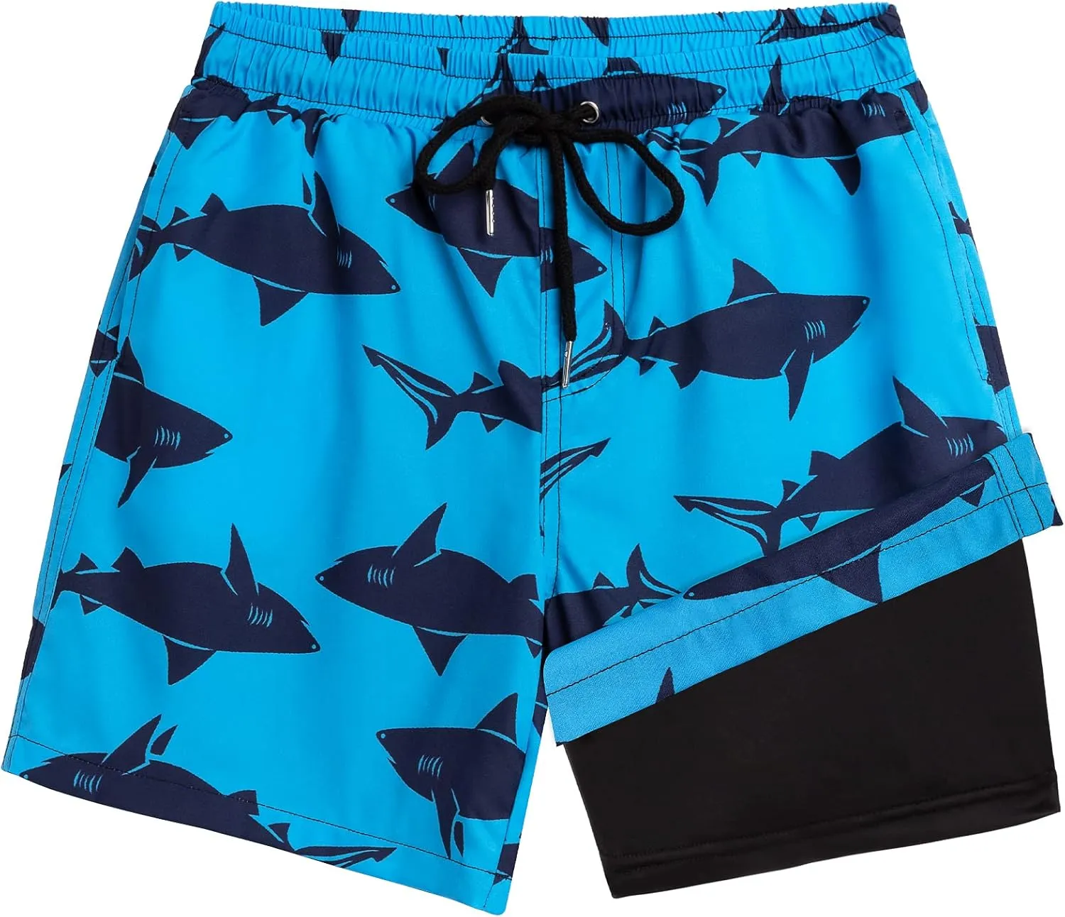 Boys Swim Trunks Bathing Suit Swim Shorts with Boxer Brief Liner Quick Dry Beach Swimsuit Compression