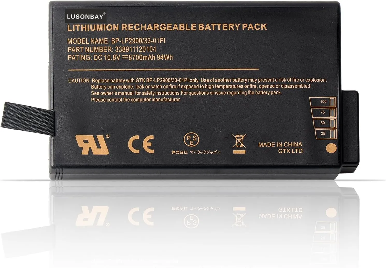 BP-LC2600/33-01S1 New Laptop Battery for Getac X500 V100 V1010 V200 M230 BP-LP2900/33-01PI 338911120104 10.8V 8700mAh