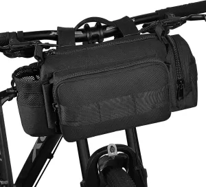BraveHawk OUTDOORS Bike Handlebar Bag, 900D Nylon Oxford Multi-Purpose Tactical Waist Bag Heavy-Duty Water Resistant MOLLE Outdoor Bicycle Pack for Cycling Hiking (Large)