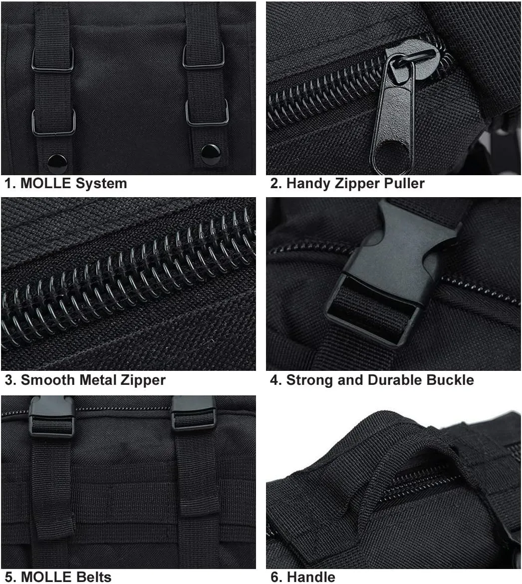 BraveHawk OUTDOORS Bike Handlebar Bag, 900D Nylon Oxford Multi-purpose Waist Bag Water Resistant Bicycle Cycling Pack (Black)