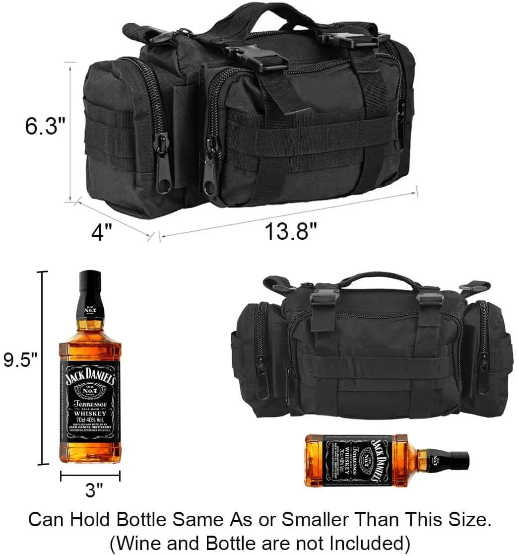 BraveHawk OUTDOORS Bike Handlebar Bag, 900D Nylon Oxford Multi-purpose Waist Bag Water Resistant Bicycle Cycling Pack (Black)