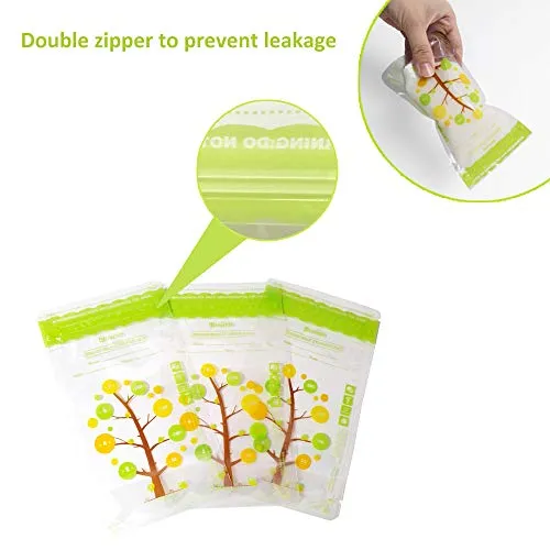 Breastmilk Storage Bags Pre-sterilized 8oz 112counts Easy Pour Spout,BPA Free Ready to Use Double Zipper Seal Bags for Pumping Freezing and Feeding Milk Self-Standing,CPC Test Passed