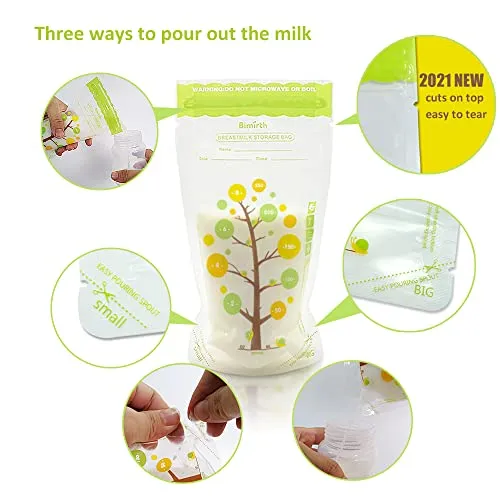 Breastmilk Storage Bags Pre-sterilized 8oz 112counts Easy Pour Spout,BPA Free Ready to Use Double Zipper Seal Bags for Pumping Freezing and Feeding Milk Self-Standing,CPC Test Passed