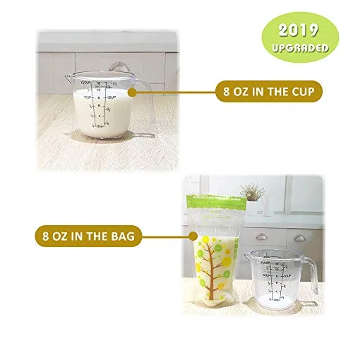 Breastmilk Storage Bags Pre-sterilized 8oz 112counts Easy Pour Spout,BPA Free Ready to Use Double Zipper Seal Bags for Pumping Freezing and Feeding Milk Self-Standing,CPC Test Passed