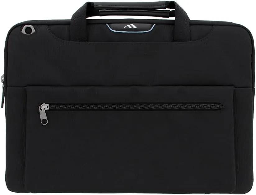 Brenthaven Elliot Carry Case Protective Bag with Pocket Fits 14 inch MacBook Laptop Chromebook Tablet - Durable, Fully Padded and Lightweight for Professionals, Office, Commercial and Business - Black