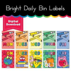 Bright Daily Bin Labels