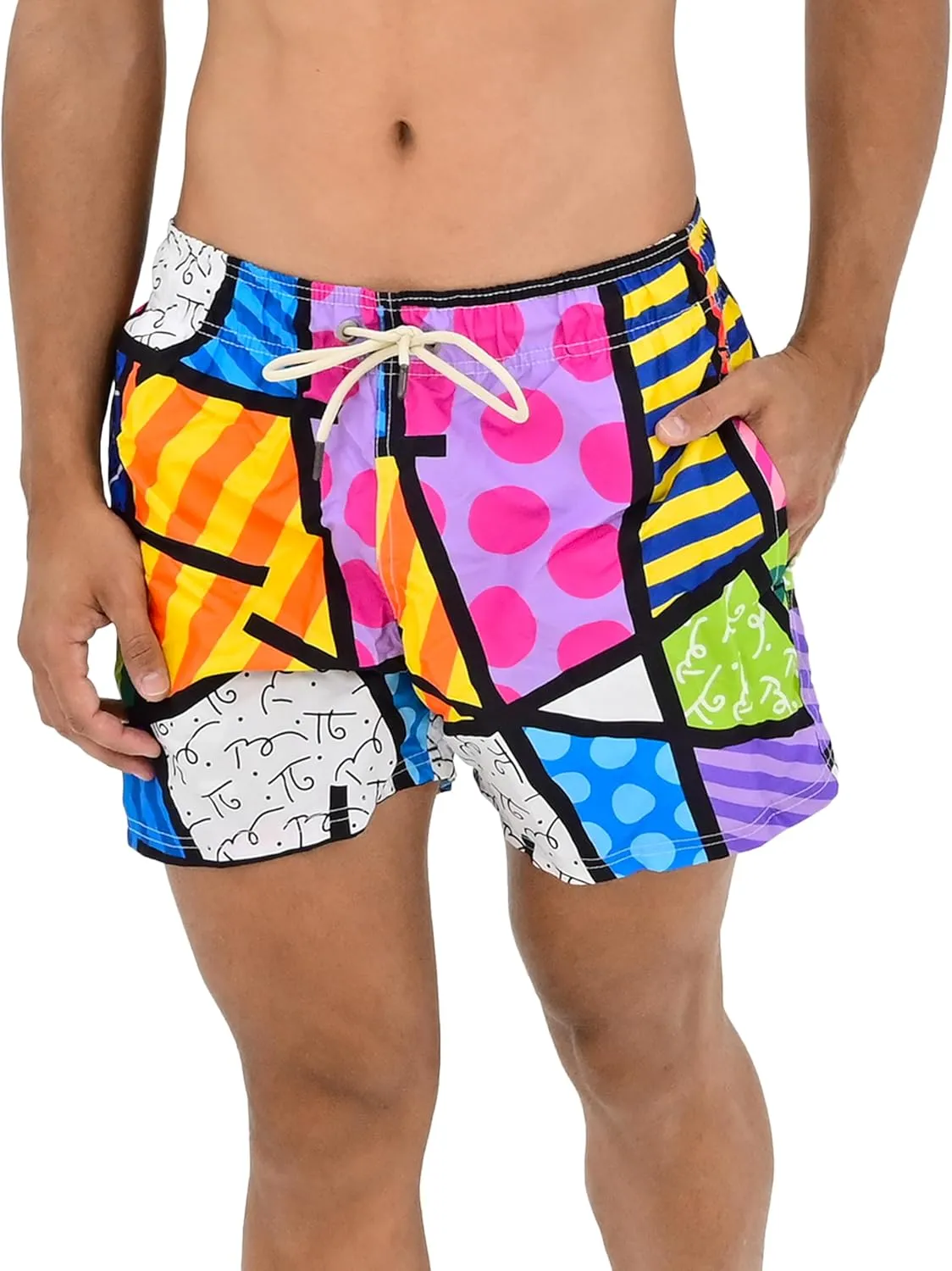 Britto Romero Men's Swim Shorts by Shorts Co, Colorful Landscape