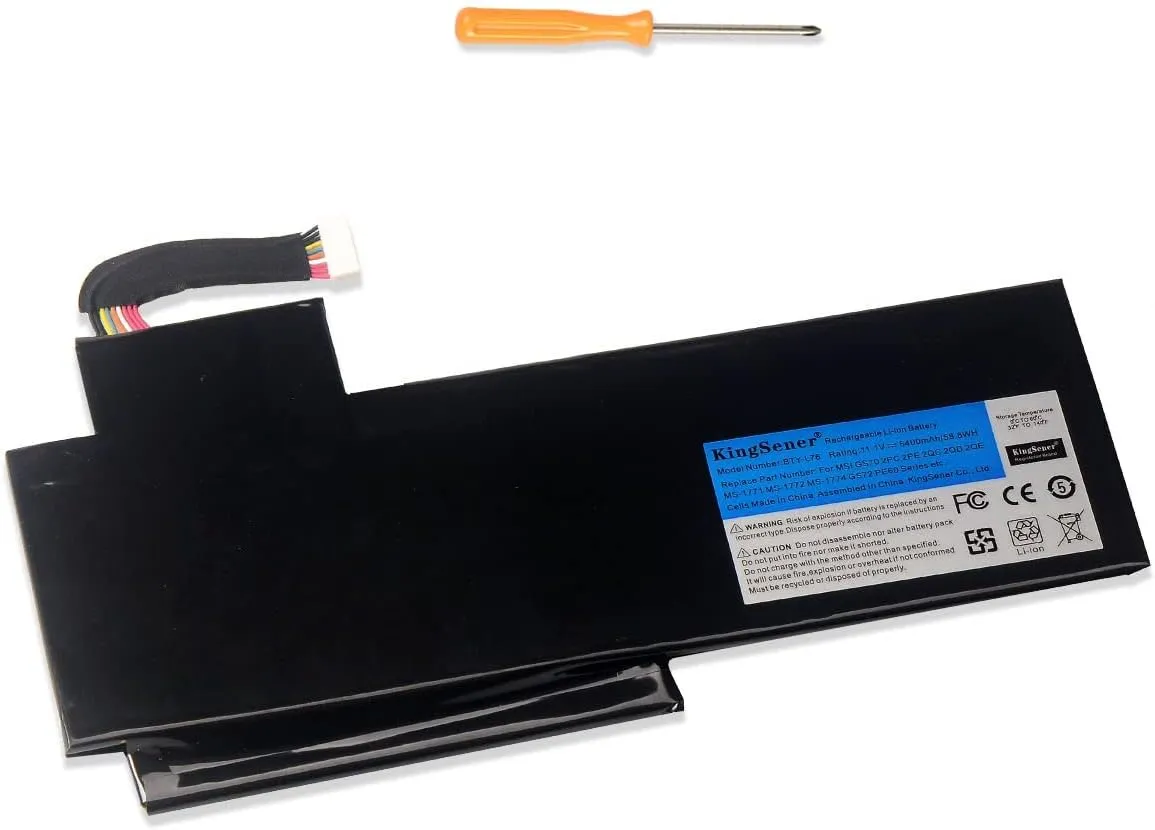 BTY-L76 Laptop Battery for MSI GS70 2PE-025CN 2QE-083CN 2QD-487CN 2PC-633XCN GS72 MS-1771 MS-1772 MS-1774 Medion Erazer X7615 X7613 Notebook 11.1V 58.8Wh 5400mAh