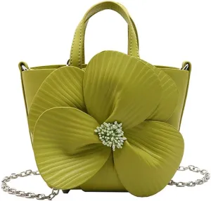 Bucket Bag for Women, French Petal Flower Handbag Creative Crossbody Bag Purse Large shoulder Handbag for Work Travel