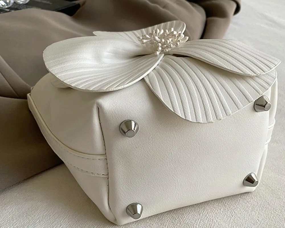 Bucket Bag for Women, French Petal Flower Handbag Creative Crossbody Bag Purse Large shoulder Handbag for Work Travel