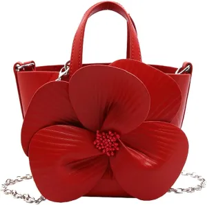Bucket Bag for Women, French Petal Flower Handbag Creative Crossbody Bag Purse Large shoulder Handbag for Work Travel