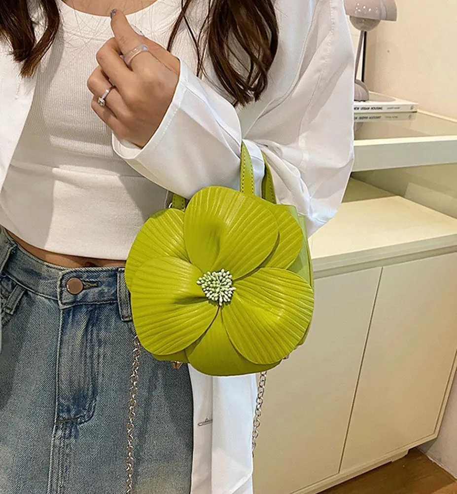 Bucket Bag for Women, French Petal Flower Handbag Creative Crossbody Bag Purse Large shoulder Handbag for Work Travel