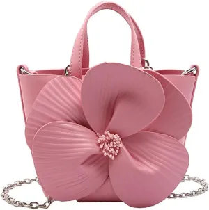 Bucket Bag for Women, French Petal Flower Handbag Creative Crossbody Bag Purse Large shoulder Handbag for Work Travel
