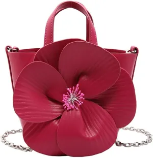 Bucket Bag for Women, French Petal Flower Handbag Creative Crossbody Bag Purse Large shoulder Handbag for Work Travel