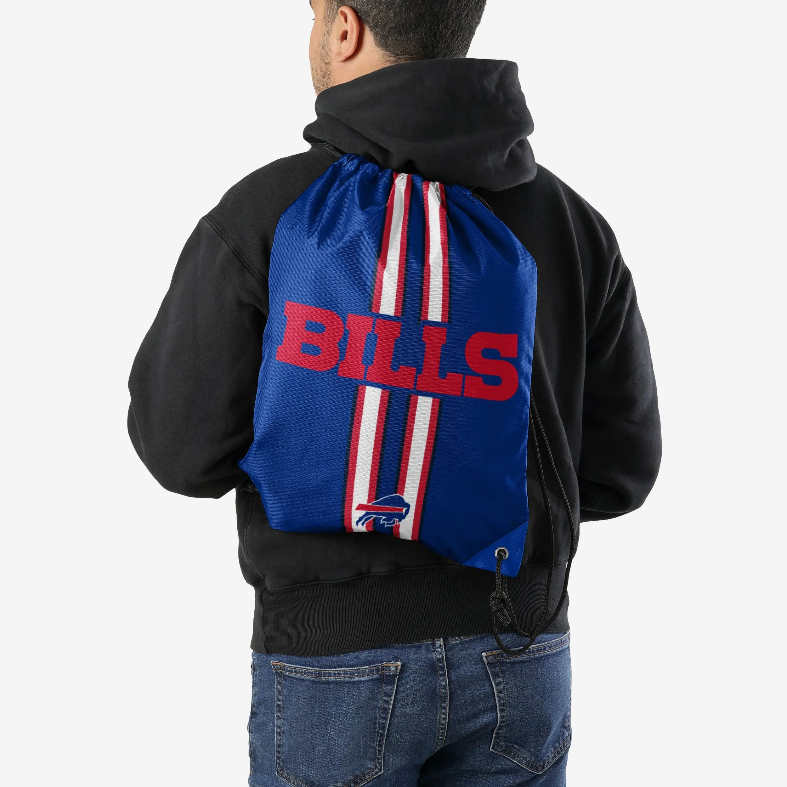 Buffalo Bills Team Stripe Wordmark Drawstring Backpack