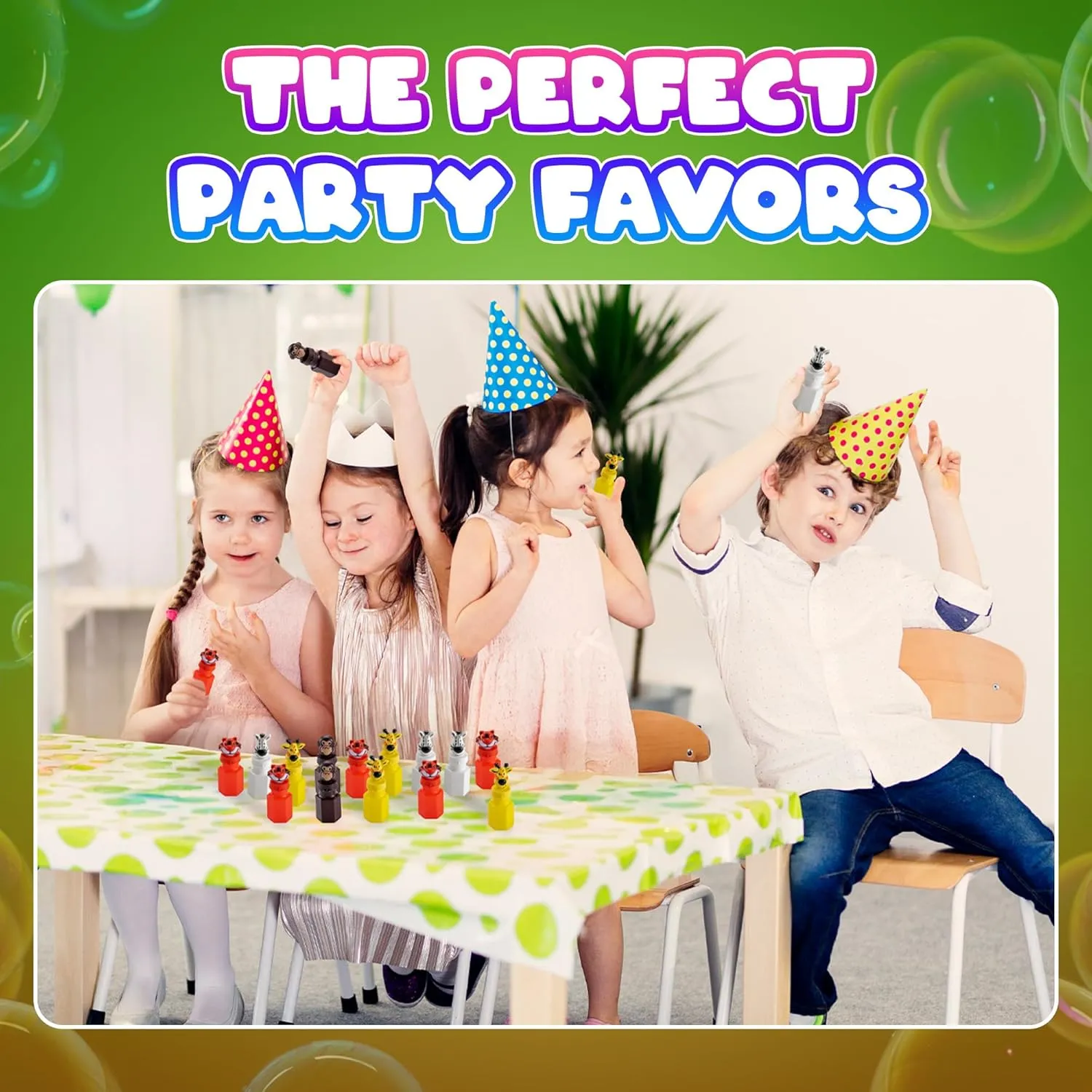 Bulk Animal Bubbles - (Pack of 24) Safari Party Favors, Mini Wand Bottles and Assorted Jungle Zoo Characters, Baby Showers, Themed Birthday, Goody Bag Toys for Kids