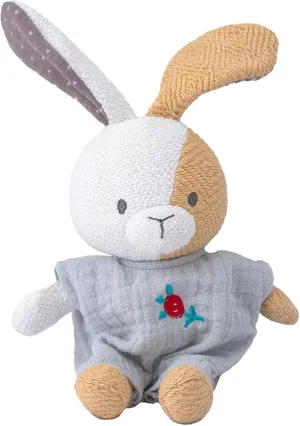 Bunny Stuffed Animal Organic Cotton Baby Plush Toys, 5.5" Plush Bunny Soft Cuddly Toy Mini Bunny Toy for Babies and Toddlers