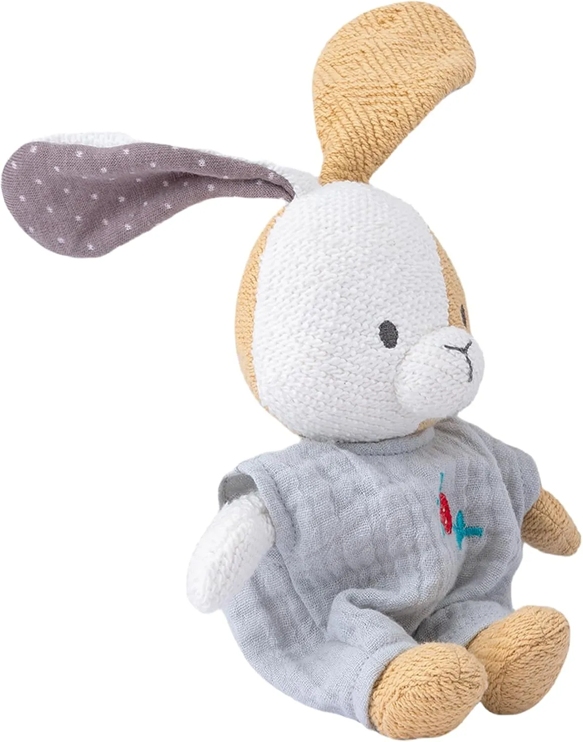 Bunny Stuffed Animal Organic Cotton Baby Plush Toys, 5.5" Plush Bunny Soft Cuddly Toy Mini Bunny Toy for Babies and Toddlers