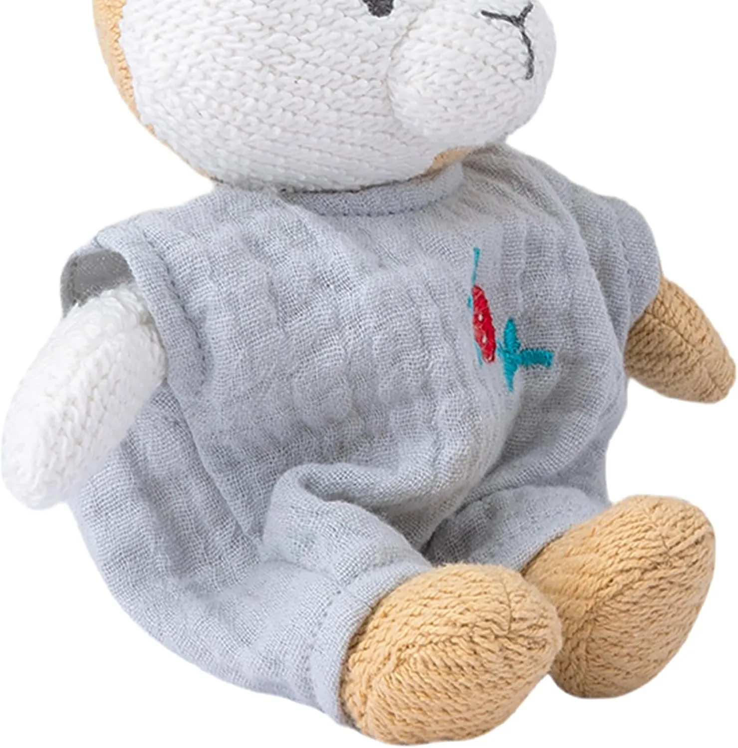 Bunny Stuffed Animal Organic Cotton Baby Plush Toys, 5.5" Plush Bunny Soft Cuddly Toy Mini Bunny Toy for Babies and Toddlers