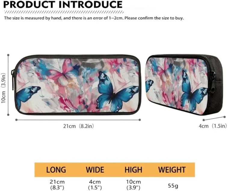 Butterfly Fluid Painting Students School Backpacks with Colorful Abstract Butterflies Art Paintings Lunch Box Pencil Case Bags Travel Daypack Bookbag Set for Student
