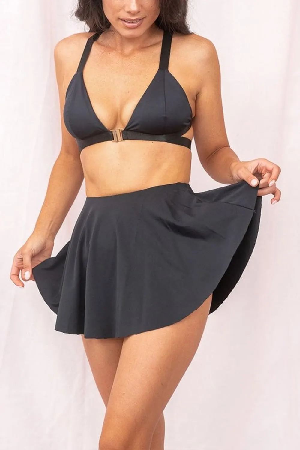 BZB Flowy Mini Skirt with Shorts Underneath Gym Yoga Workout Dance Tennis Short Skirts Sexy Outfit for Women