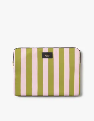 Cabana Laptop 13Inch Case - Pink And Green Stripe