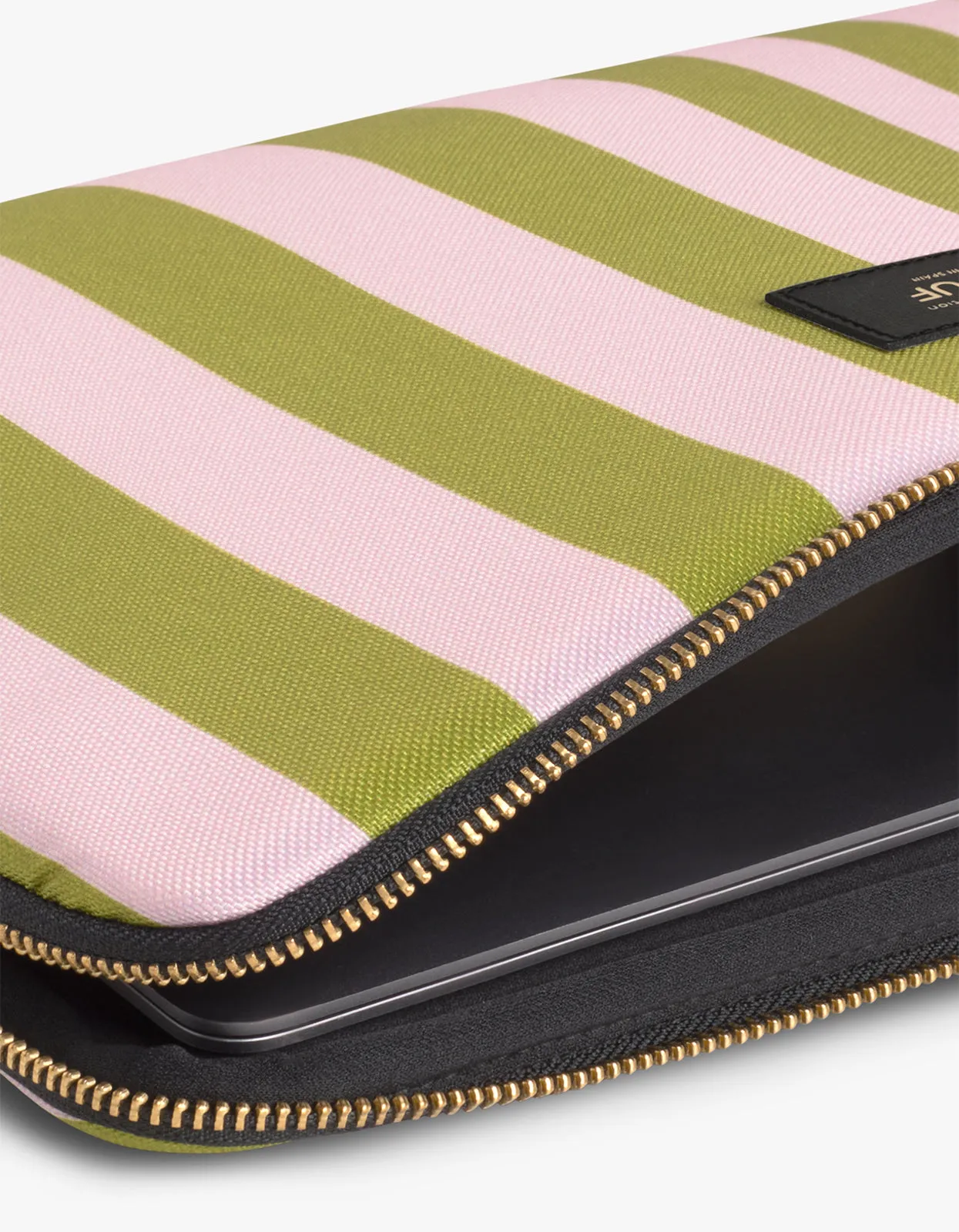 Cabana Laptop 13Inch Case - Pink And Green Stripe