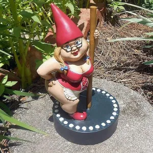 Cafele Garden Pole Dancing Goblin Resin Gnome Statue Dancing Lady in The Garden Garden Outdoor Art Lawn Living Room Interior Decoration Size: Length 5in Width 2.3in