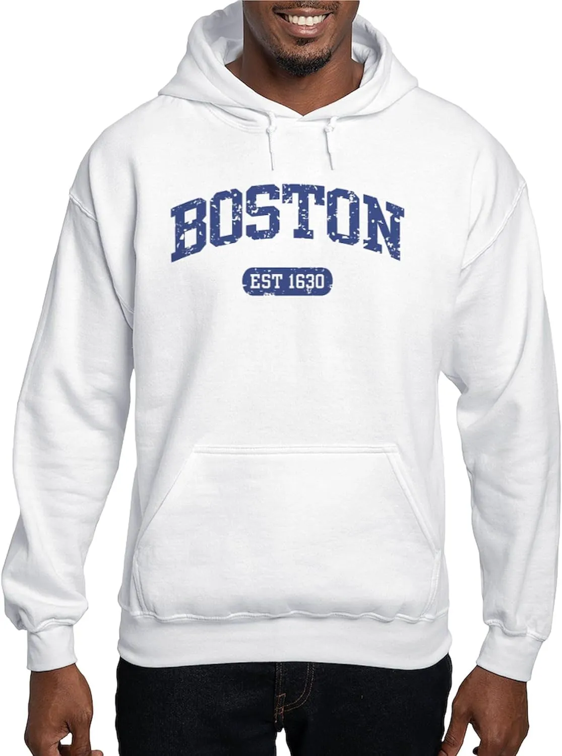 CafePress Boston EST 1630 Hooded Sweatshirt Men's Light Regular Fit Hooded Sweatshirt