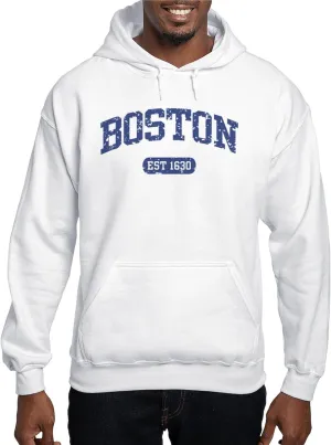 CafePress Boston EST 1630 Hooded Sweatshirt Men's Light Regular Fit Hooded Sweatshirt