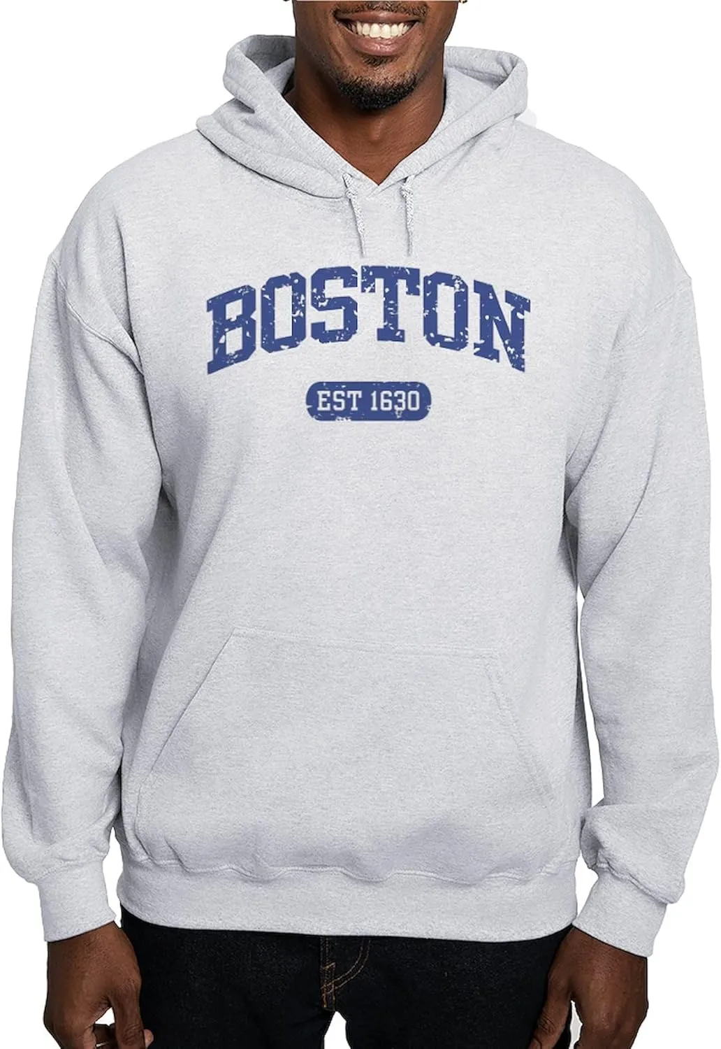 CafePress Boston EST 1630 Hooded Sweatshirt Men's Light Regular Fit Hooded Sweatshirt