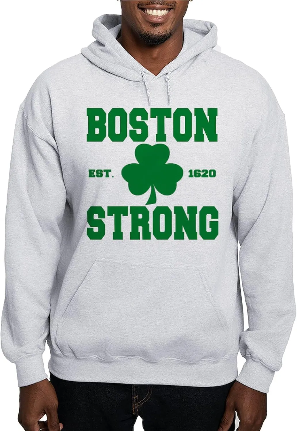 CafePress Boston Strong Hooded Sweatshirt Men's Light Regular Fit Hooded Sweatshirt