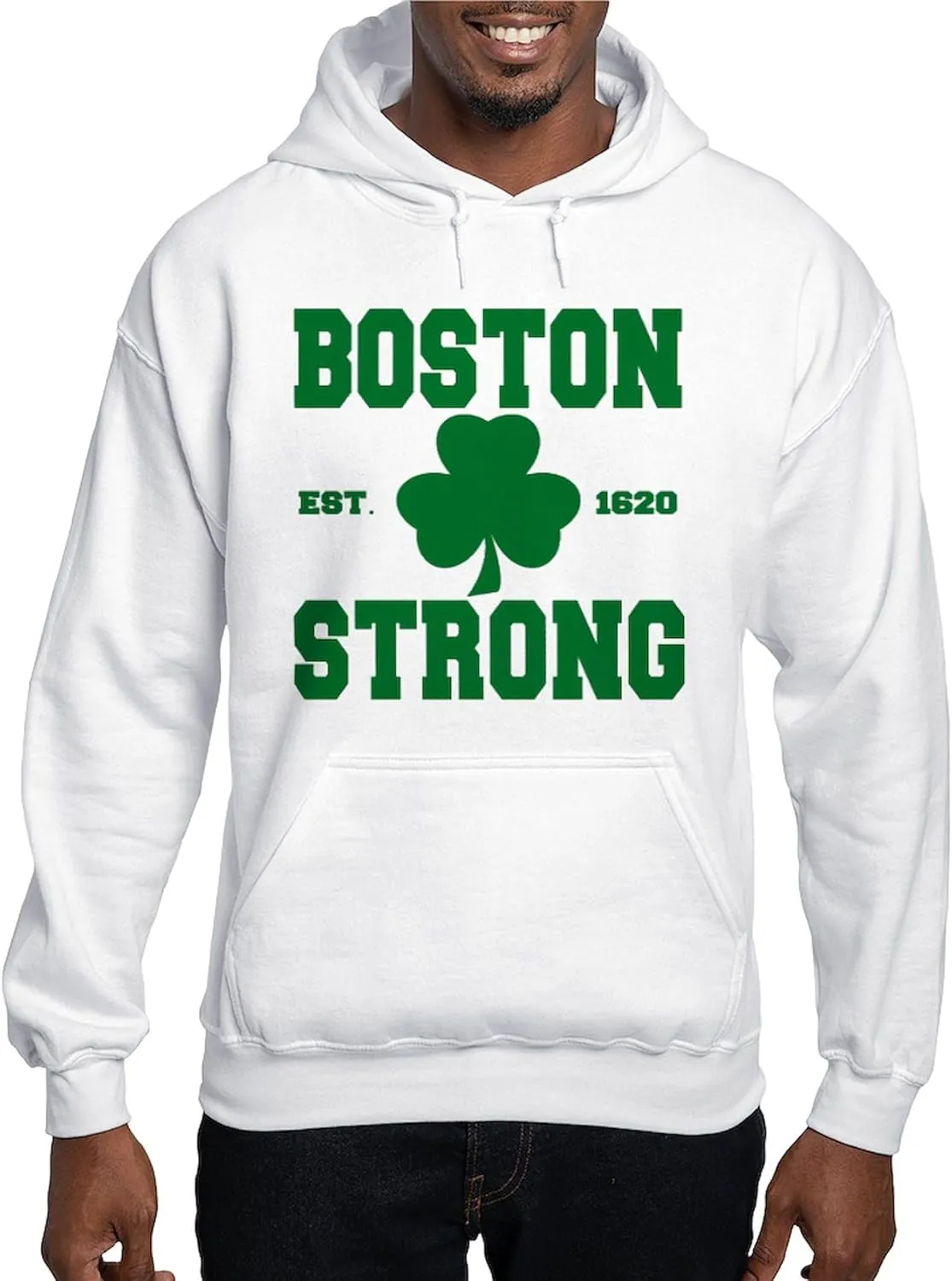 CafePress Boston Strong Hooded Sweatshirt Men's Light Regular Fit Hooded Sweatshirt