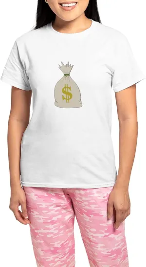 CafePress Money Bag Pajamas Women's Novelty Cotton Pajama Set, Comfortable PJ Sleepwear