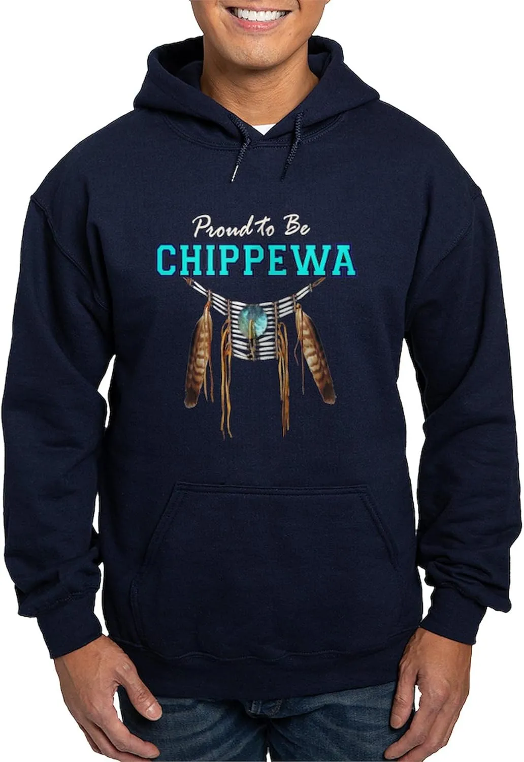 CafePress Proud To Be Chippewa Hoodie (Dark) Men's Dark Rgular Fit Hoodie