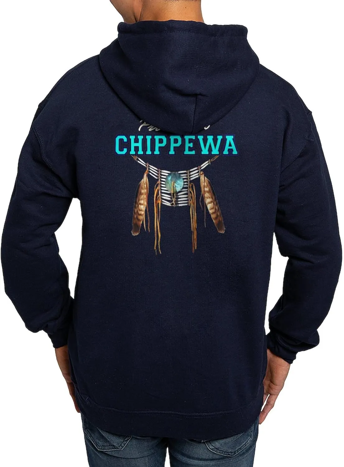 CafePress Proud To Be Chippewa Hoodie (Dark) Men's Dark Rgular Fit Hoodie