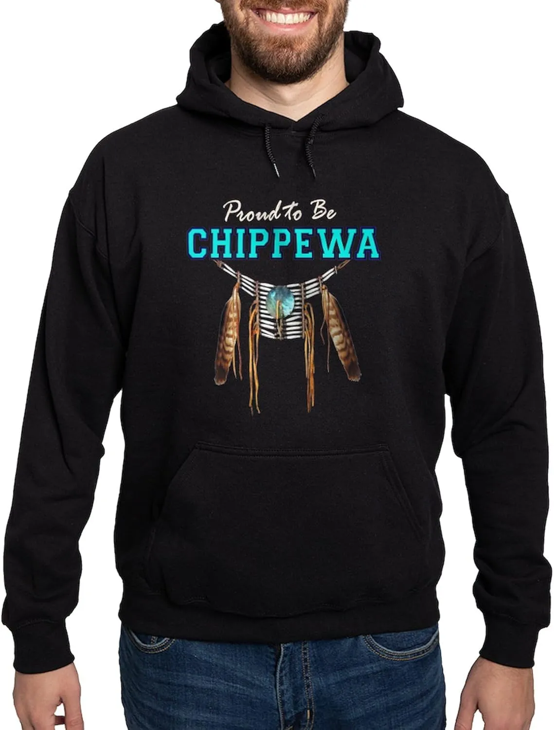 CafePress Proud To Be Chippewa Hoodie (Dark) Men's Dark Rgular Fit Hoodie