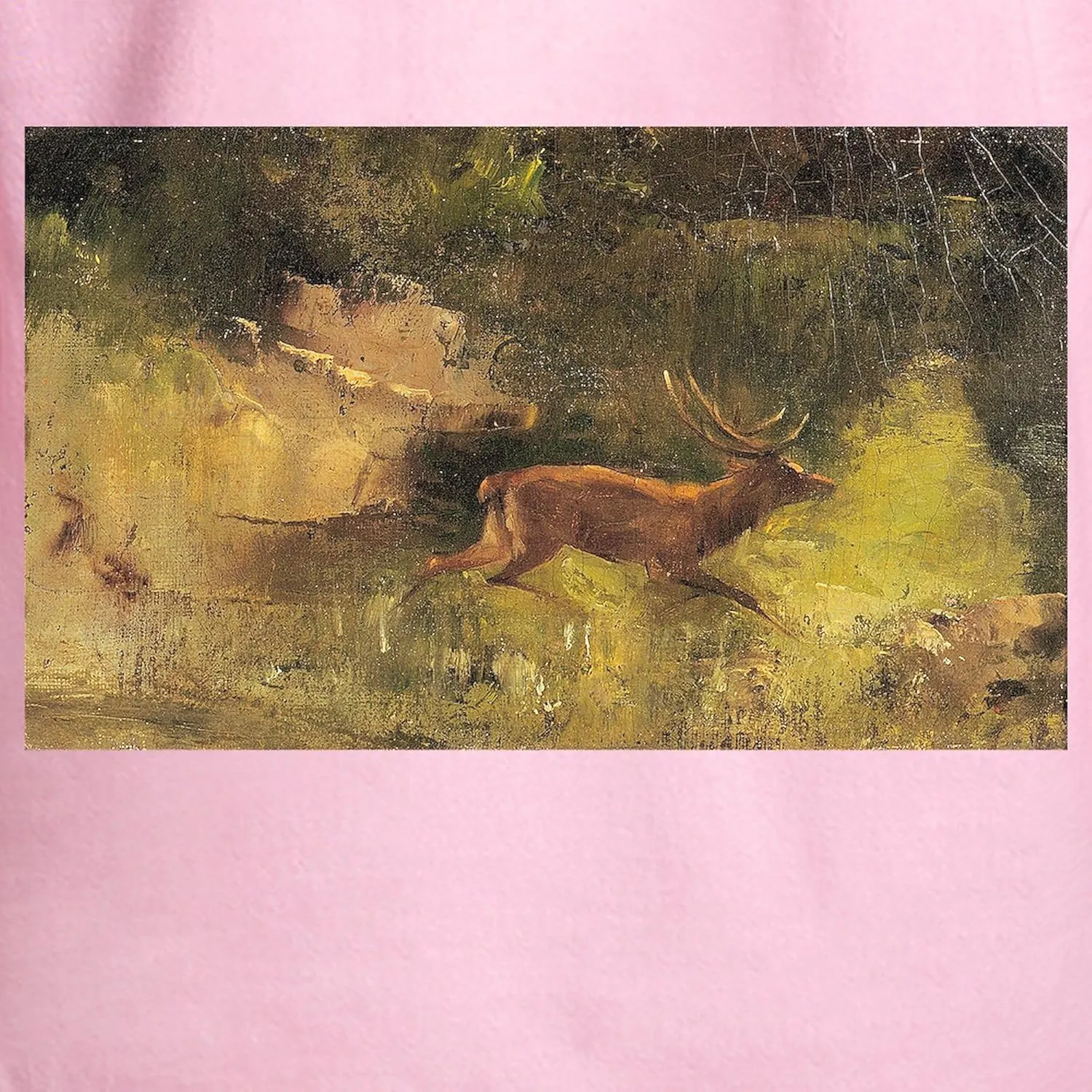 CafePress Stag Running Through A Wood, 1865 Men's Light Regular Fit Hooded Sweatshirt