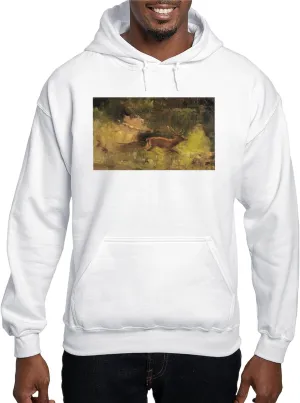 CafePress Stag Running Through A Wood, 1865 Men's Light Regular Fit Hooded Sweatshirt