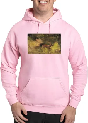 CafePress Stag Running Through A Wood, 1865 Men's Light Regular Fit Hooded Sweatshirt