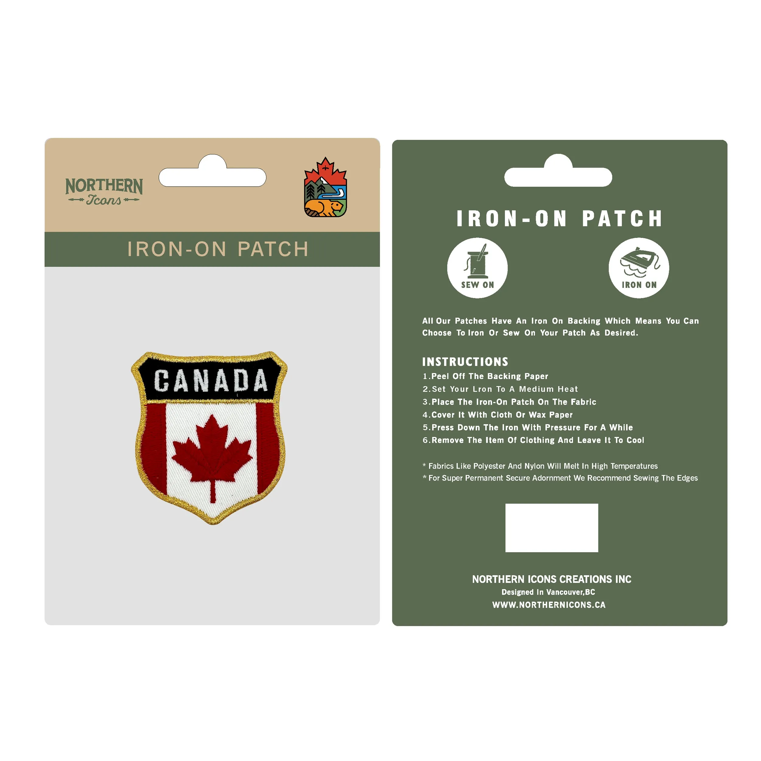 Canada iron-on embroidery patch