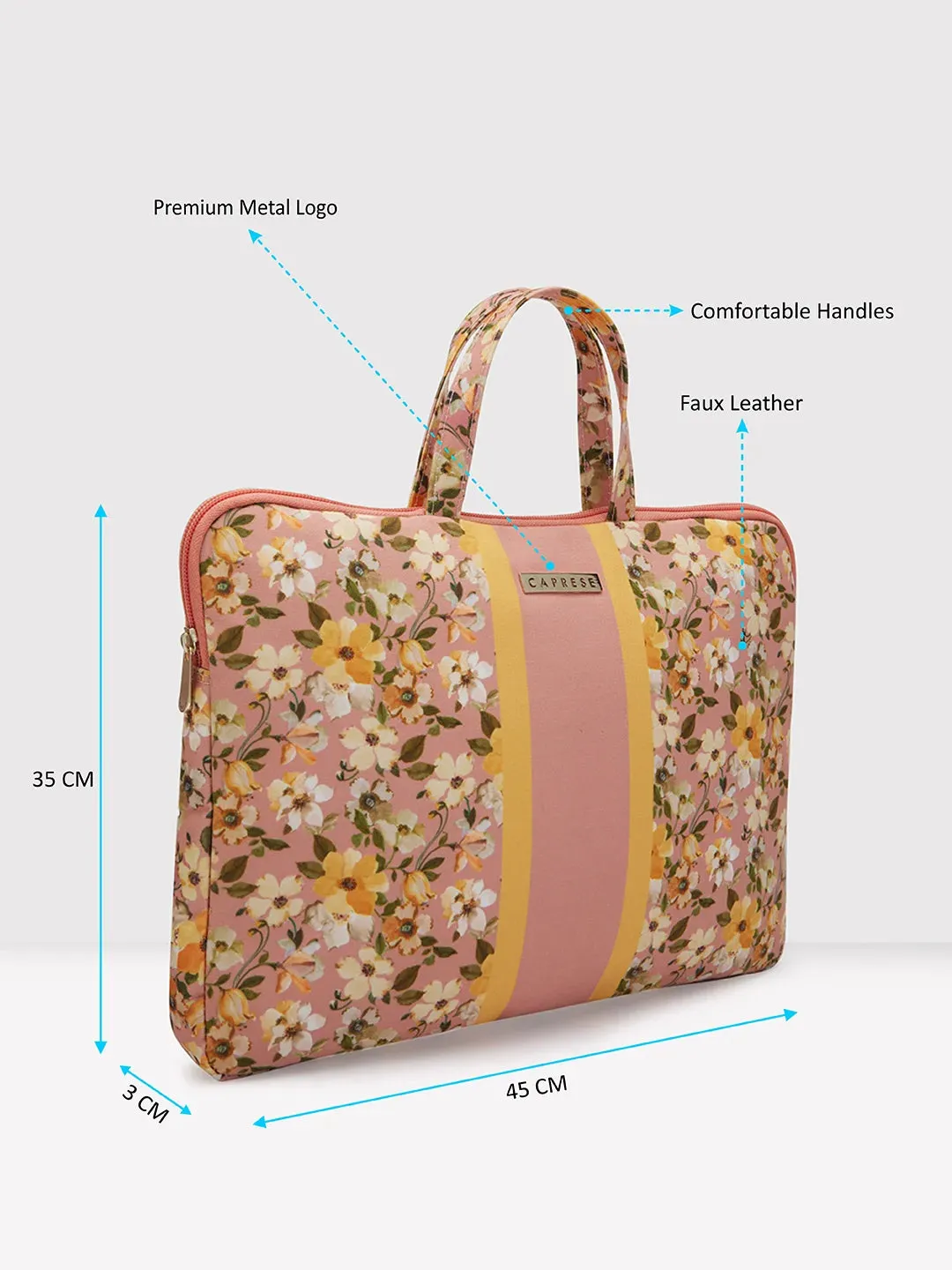 Caprese Orchid Large Yellow Laptop Sleeve Bag