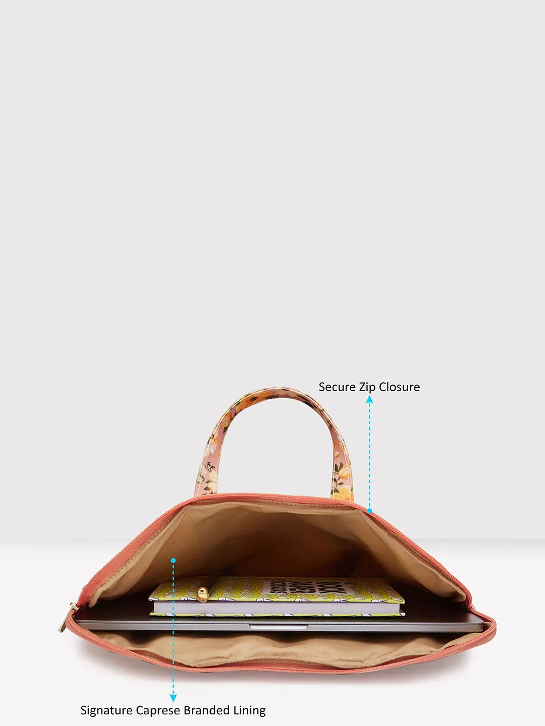 Caprese Orchid Large Yellow Laptop Sleeve Bag