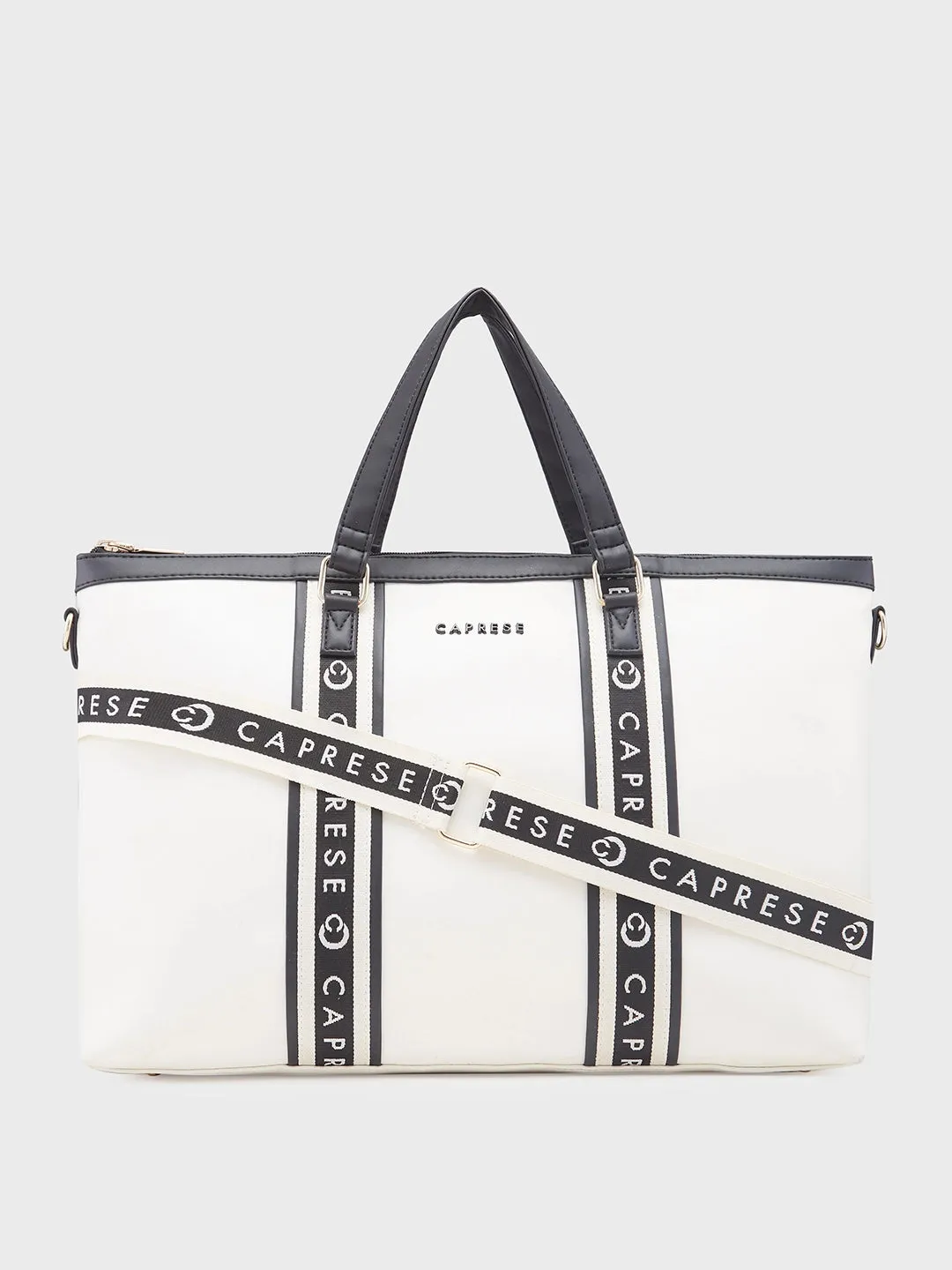 Caprese Trinity Large Cream Laptop Bag