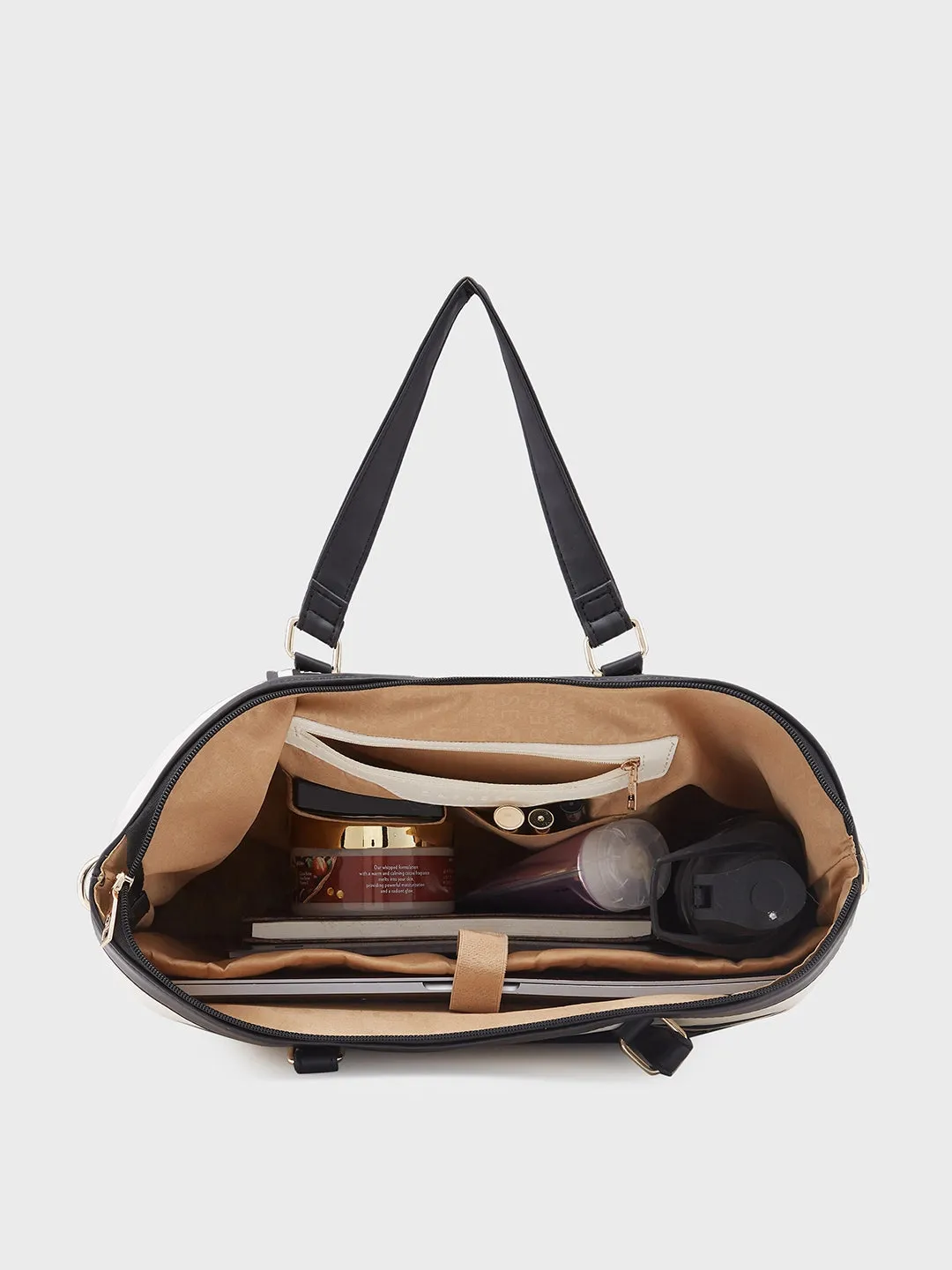 Caprese Trinity Large Cream Laptop Bag