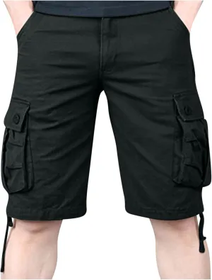 Cargo Shorts for Men Stretch Waist Multi Pocket Causal Tooling Shorts Outdoor Sport Regular Fit Cotton Hiking Shorts