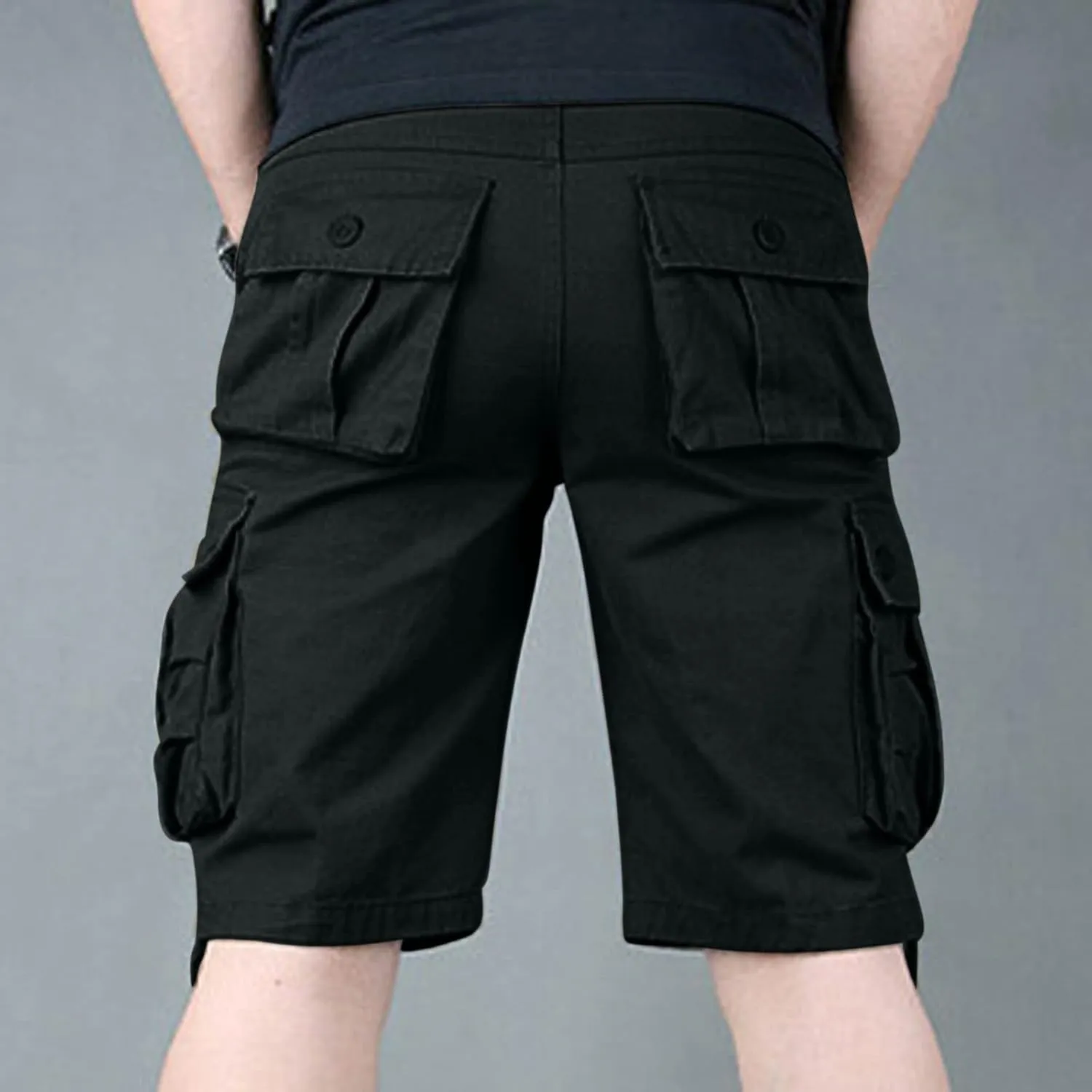 Cargo Shorts for Men Stretch Waist Multi Pocket Causal Tooling Shorts Outdoor Sport Regular Fit Cotton Hiking Shorts